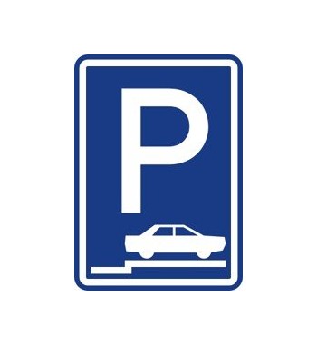 Dopravní značka IP 11d - Parkoviště (stání na chodníku kolmé nebo šikmé)
