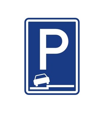Dopravní značka IP 11g - Parkoviště (částečné stání na chodníku podélné)