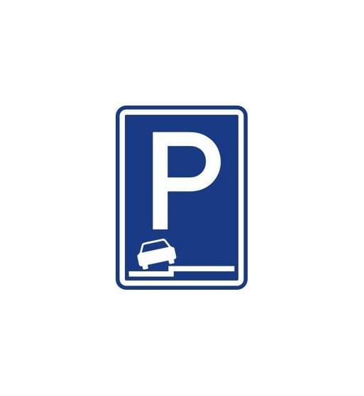 Dopravní značka IP 11g - Parkoviště (částečné stání na chodníku podélné) Dopravní značka IP 11g - Parkoviště (částečné stání na chodníku podélné)