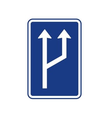Dopravní značka IP 18a - Zvýšení počtu jízdních pruhů