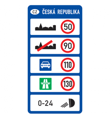 Dopravní značka IP 28b - Nejvyšší dovolené rychlosti