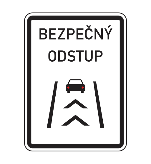Dopravní značka IP 32 - Bezpečný odstup Dopravní značka IP 32 - Bezpečný odstup